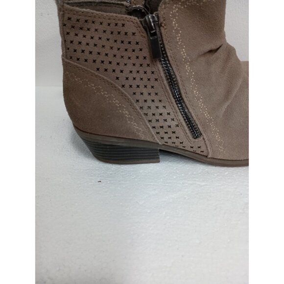 Earth Origins Ankle Booties Womens Sz 9 Tan Suede Naville Comfort Side Zip Shoes - Picture 8 of 12